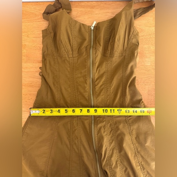 Anthropologie Olive Zip Front Midi Dress Sleeveless Small Military - No Belt - Picture 8 of 10
